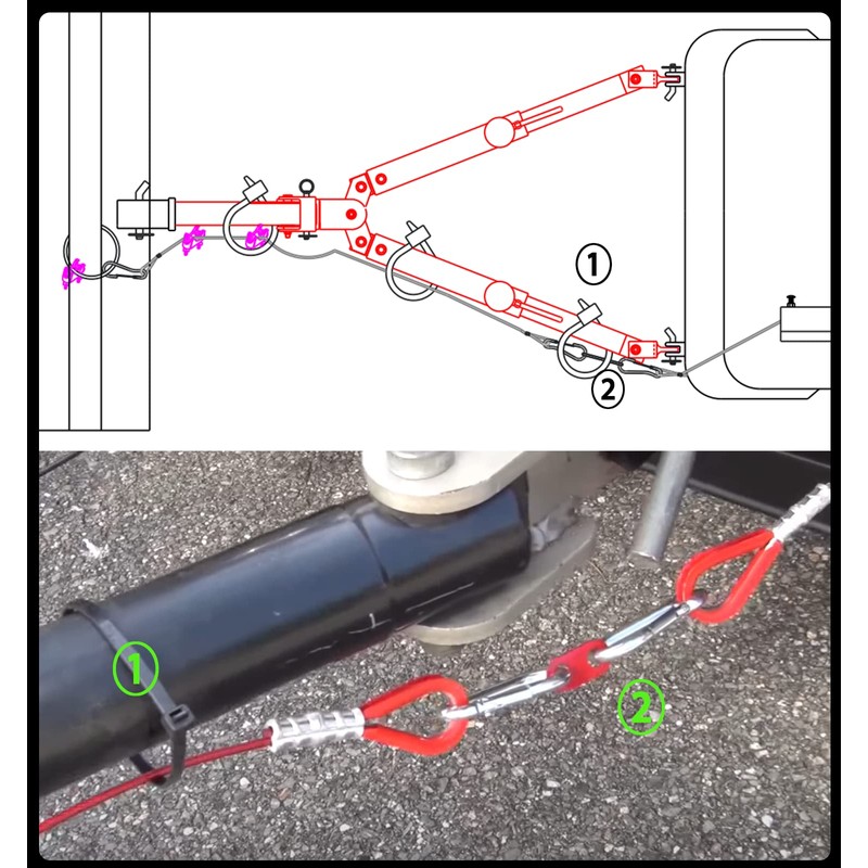 Flat Tow Breakaway Cable System for RV Towing, Ready Stop