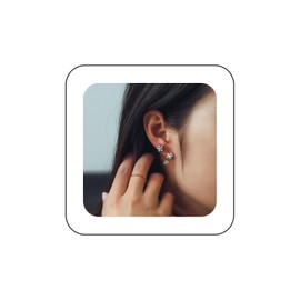 Yheakne Vintage Crystal Flower Ear Climber Earrings Rhinestone Flower Crawler Earrings Sparkly Cz Flower Stud Earrings Gold Thin Hoop Earrings Jewelry for Women