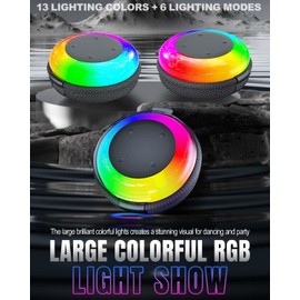 Olutula Bluetooth Speaker Wireless, Portable Shower Speakers IPX6 Waterproof with RGB Lights, Hidden strap, Bluetooth 5.3, USB-C charging Speakers for Home Garden Party Camping Travel