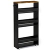 TEAMIX 4 Tier Slim Storage Cart with Handle, Small Kitchen