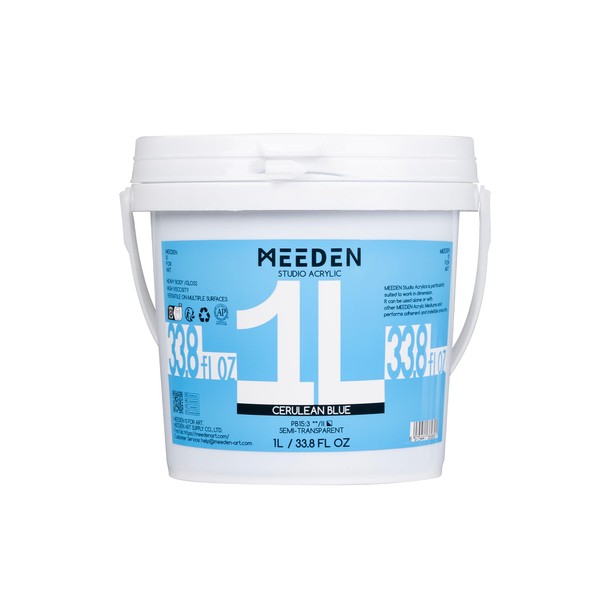 MEEDEN Cerulean Blue Acrylic Paint: 1 L /33.8 oz Heavy