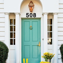4 Inch House Number Self adhesive House Numbers Mailbox Numbers Modern House Numbers for Outside Black House Address Numbers Door Numbers for House Apartments Office Hotel Room (Black, 4)