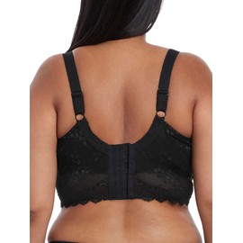 Elomi Women's Charley Bralette: Fashion-Forward Longline Style with Plunge Neckline Stretch Lace UK Sizes E-HH US Sizes DDD-L, Black, 36FF