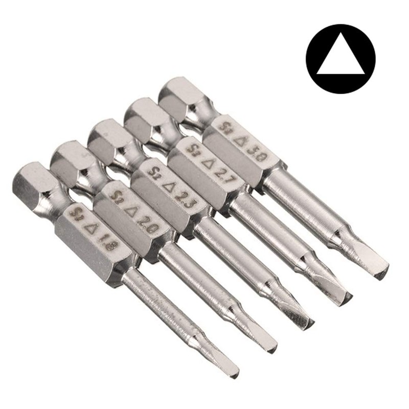 Mesee 5 Pieces 1/4 Inch Triangle Screwdriver Bits, 50 mm