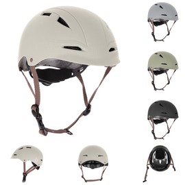 Kikkaboo Children's Safety Helmet 46-56 cm with 9 Large Openings Adjustable Straps Colour: Beige