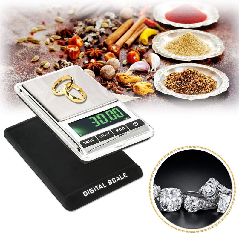 WedDecor Portable Digital Pocket Scale with Storage Pouch, Professional Multi-functional,