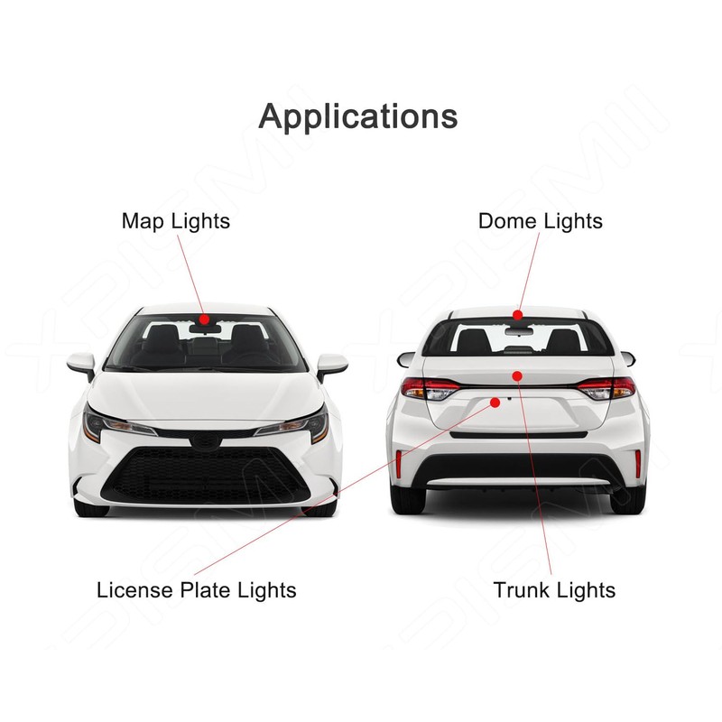 Xpismii 6 Piece 6000K White Civic LED Interior Light Kit