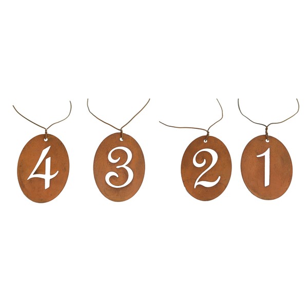 1 Set Advent Calendar Numbers 1,2,3,4 for Attaching with Wire