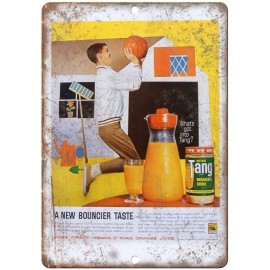 Tang Instant Breakfast Drink Orange Juice Ad 12"x9" Reproduction Metal Sign N144