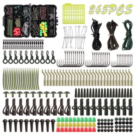 SHADDOCK 265pcs Carp Fishing Tackle Box Kit Include Carp Fishing Swivels Snaps Tubes Hooks Leader Rigs Boilie Stops Equipment Carp Hair Rigs Kit Carp Fishing Terminal Tackle Box