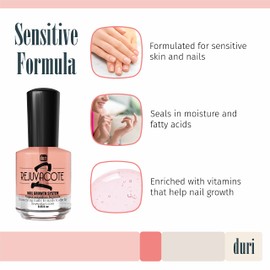 duri duri Rejuvacote 2 Nail Growth System Sensitive Formula - Nail Hardener and Strengthener for Brittle, Breaking, Splitting Nail Repair - 0.61 fl. oz.