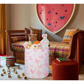 DUYIY Round Laundry Hamper Storage Basket Laundry Organizer Hamper Storage Bins Clothes and Toys Box Nursery Hamper Gift Basket For Kids with Handles