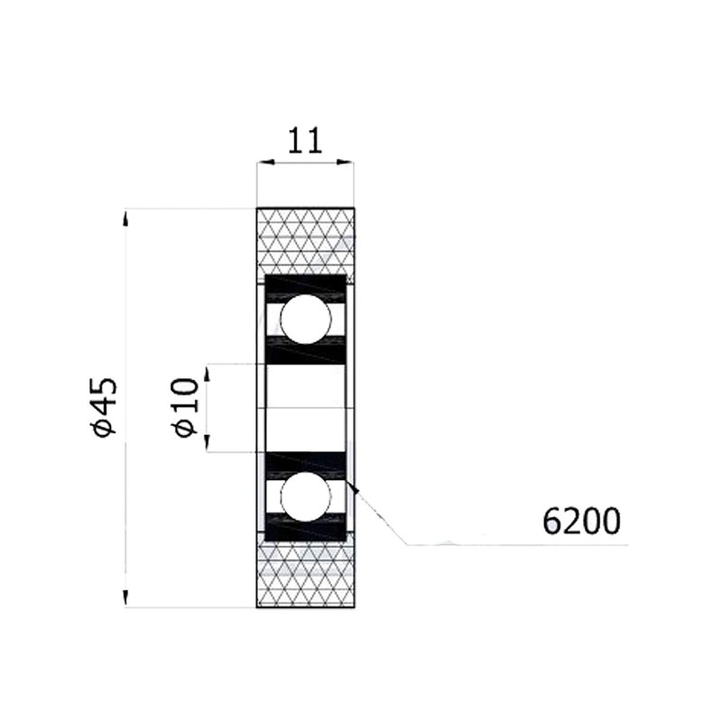 ZAB/S Polyurethane Wheels Rollers – Polyamide with Ball Bearings Plastic