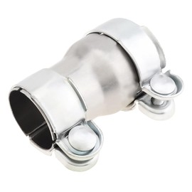 ePathChina 2 to 2.5 Inch Double Clamp Reducing Pipe Exhaust Adapter, Carbon Steel Exhaust Pipe Adapter