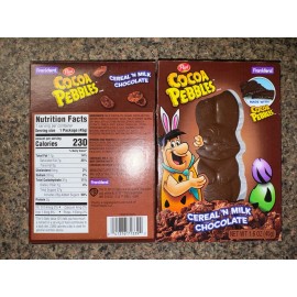 Post Cocoa Pebbles Cereal 'N Milk Chocolate Easter Bunny 1.6 OZ X2