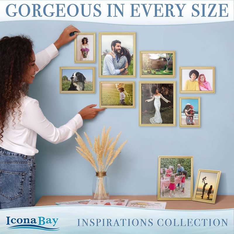 Icona Bay - 8x8 Picture Frames with Removable Mat for