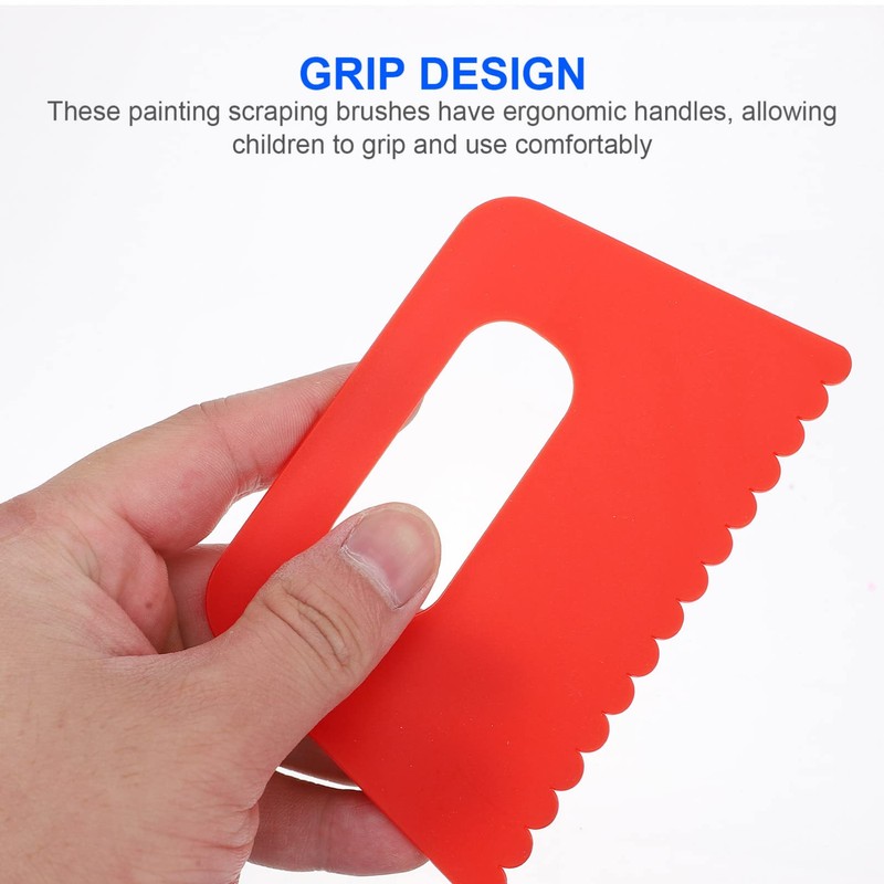 4pcs Plastic Paint Scraper Tool, Plastic Textured Paint Supplies Graffiti
