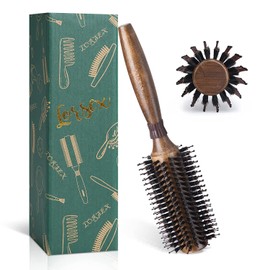 LORSEX Round Brush for Detangling Straightening and Blow-Drying, Wild Boar Bristles, Round Hair Brush with Nylon Bristles for Styling Curls, Professional Styling Brush (Inner 30 mm / Outer 60 mm)