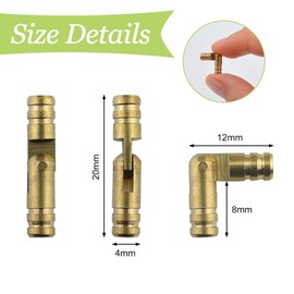 UFURMATE Barrel Hinges, 20 Brass Invisible Hinges Concealed Cylindrical Barrel Hinges Mini Concealed Hinges for DIY Jewelry Box Handicrafts (M4 x 20mm)