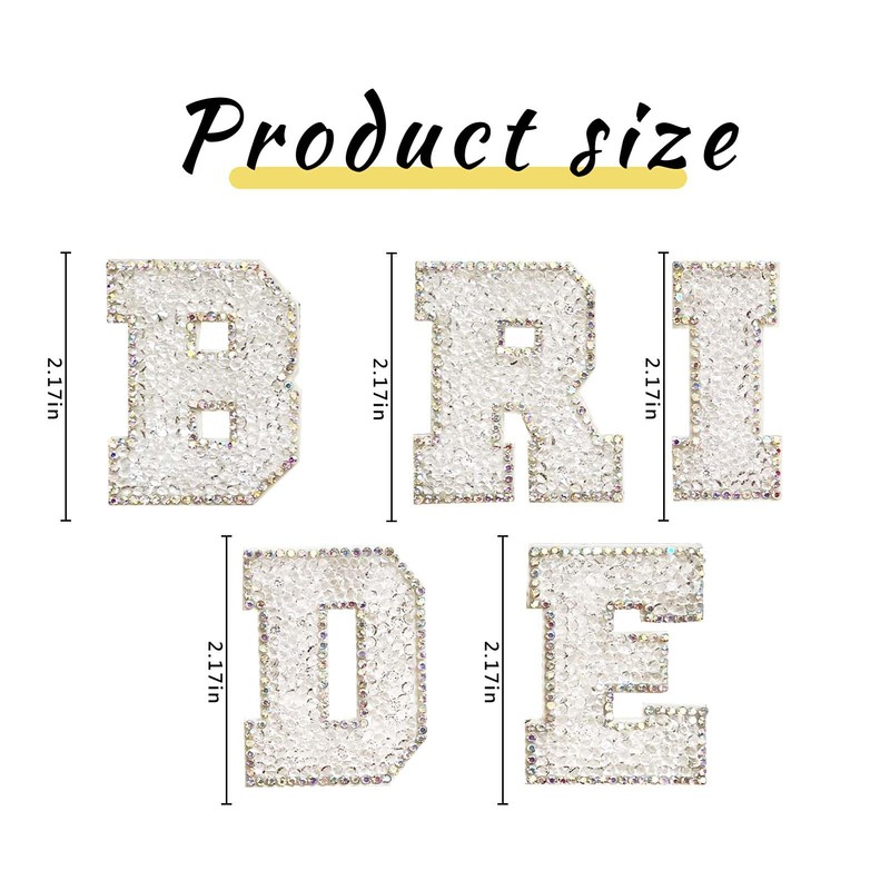 Bride Rhinestone Stickers – Self Adhesive Bling Letters for Bachelorette