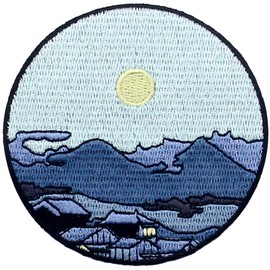 Silent Town Under Moon Explore Outdoor Patch Embroidered Applique Iron On Sew On Emblem