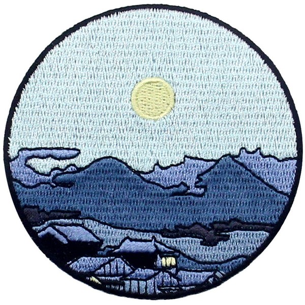 Silent Town Under Moon Explore Outdoor Patch Embroidered Applique Iron