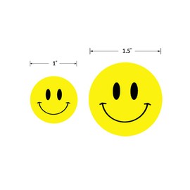 Hcode Happy Face Circle Dots Paper Labels Reward Stickers Teachers Stickers 500 Pieces per Roll (1.5 inch Yellow 2 roll)