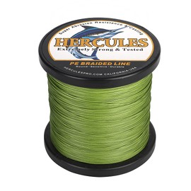 HERCULES Braided Fishing Line 12 Strands, 100-2000m 109-2196 Yards Braid Fish Line, 10lbs-420lbs Test PE Lines for Saltwater Freshwater - Army Green, 100lbs, 500m