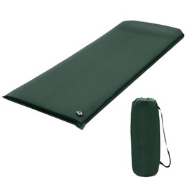 Tangkula Self Inflating Sleeping Pad, 3 Inch Inflatable Camping Mattress Pad with 9.5R Value, Insulated Foam Camping Mat with Pillow, Lightweight Camp Sleep Pad for Backpacking, Car, Tent
