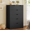 BTHFST Wooden Black Dresser, 6 Drawers Tall Dresser for Bedroom,