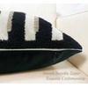 20"x20" Black Cream Stripe Tufted Pillow Covers Luxury Geometric Accent