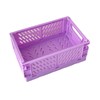 MEELYHOME Plastic Baskets Foldable Desk Crates Storage Box Stackable Table