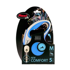Flexi New Comfort Retractable Cord Lead, Medium, 5 m, Blue