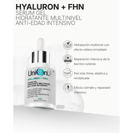HYALURON + FHN Sérum Gel Hidratante Facial Triple Ácido Hialurónico más Factor Hidratante Natural, 30ml