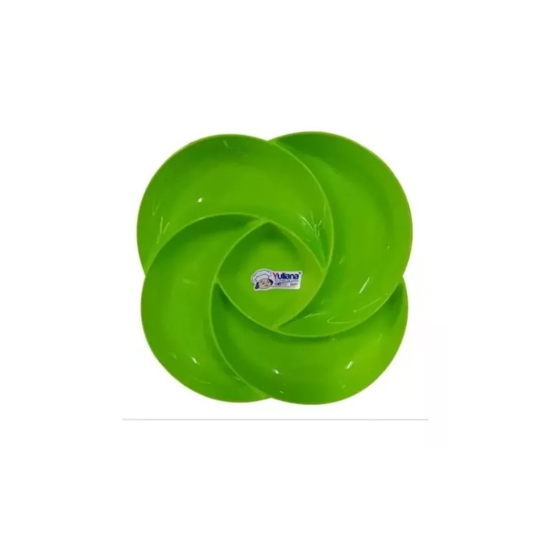 Yuliana Juego 10 Platos Botaneros Yuliana 5 Divisiones Colores Surti