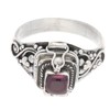 Sterling Silver Square Garnet Poison Locket Box Ring Size 6(Sizes