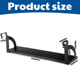 Tandefio Office Cubicle Shelf 24" Hanging Cubicle Storage Organizer Cubicle File Organizer Hanging Shelf Cubicle Accessories Storage Organizer Bookshelf with Cubicle Hooks for Home Desk, Black