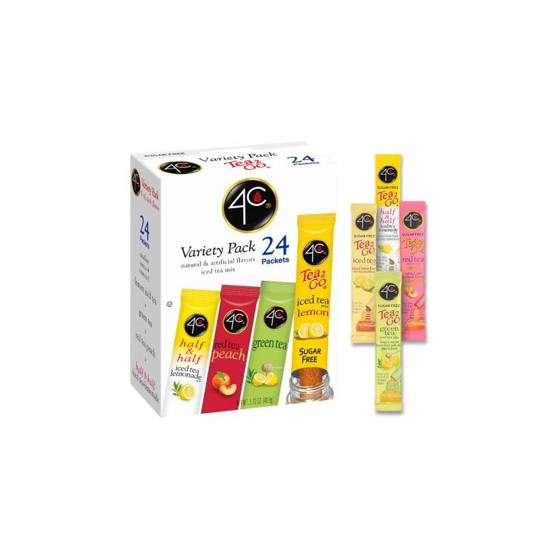 4C Powder Drink Mix Packets, Iced Tea Variety 1 Pack,