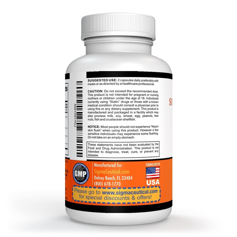 Sigmaceutical Niacin Supplement – Beta Sitosterol Supplement – Policosanol Supplement