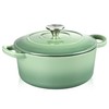 TeamFar Enameled Cast Iron Dutch Oven - 3QT Small Dutch