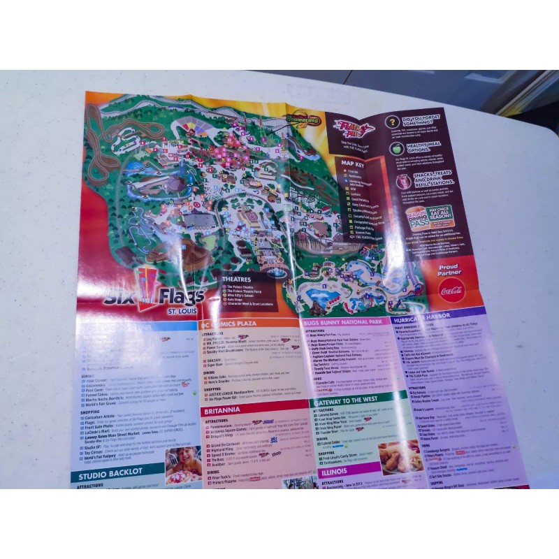 2013 Six Flags St. Louis park map featuring Boomerang