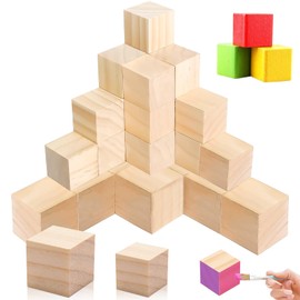 XSHAO® 30 Stück Holz Würfel, 30mm/ 40mm Blanko Würfel Bastel Holz Holzblöcke für DIY Malen Handwerk Dekoration Zahlen