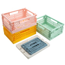 APOMOON 5 PCS Klappboxen Faltbar Stabil, Aufbewahrungsboxen Klappkisten Aufbewahrungskiste Faltkorb, Aufbewahrungskorb Kunststoff für Schlafzimmer Arbeitszimmer Küche Badezimmer 20*15*9cm, 15*10*5.7cm