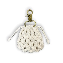 Zeehaor 1 Pcs Knitted Earphone Bag,Crochet Earbuds Storage Bag,for Airpods Pro 1st & 2nd Generation,Protective Headphone Case with Keychain (White)