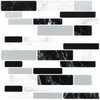CHIHUT 6 Sheets 12"x12" Black White Gray Marble Mosaic Peel