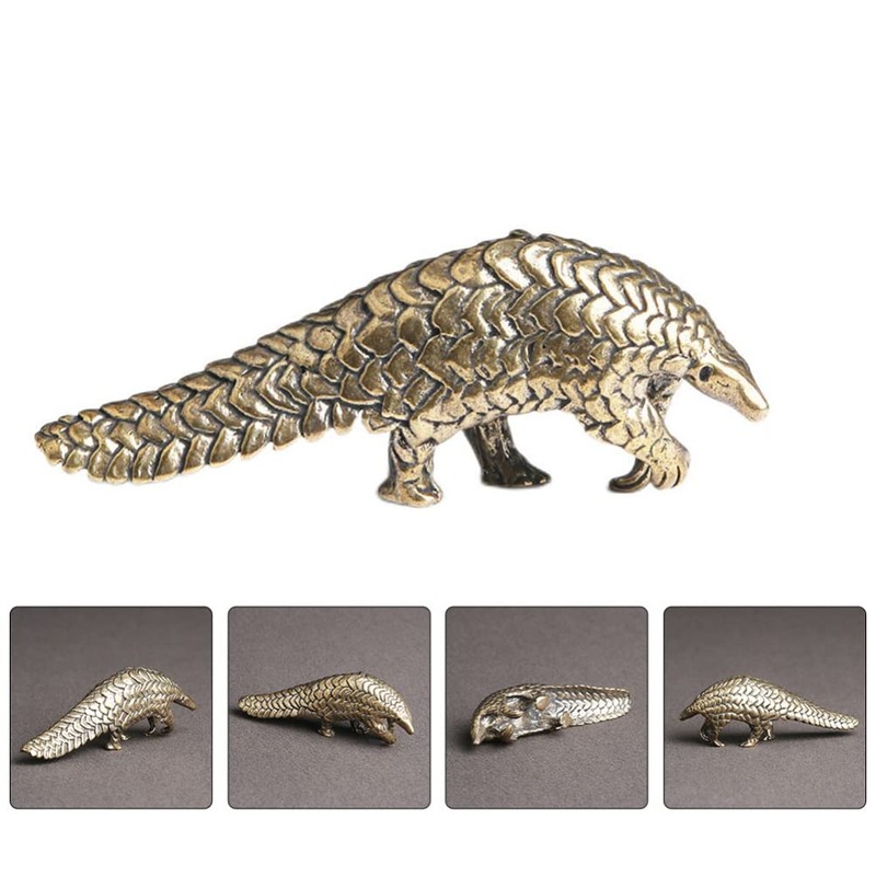 Brass Pangolin Figurine Statue Figurines Animal Sculpture Collectibles for Luck