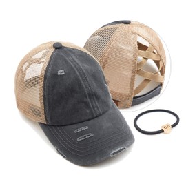 C.C Exclusives BT-780 - Gorra de béisbol de algodón desgastado y desgastado, Carbón vegetal, One Size