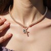 PHNIBIRD Beaded Heart-shaped Cross women chain Pendant Necklace, Medium, Zinc,