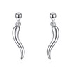 Italian Horn Earrings Sterling Silver Cornicello Earrings Protection Amulet Lucky