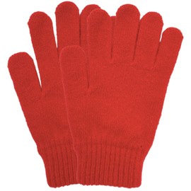 MDSTYLE Magic Knit Gloves for Women Cold Weather Winter Solid Color for Daily Sports Workout Runnging Jogging Full Fingers Warm (Red, One Size)